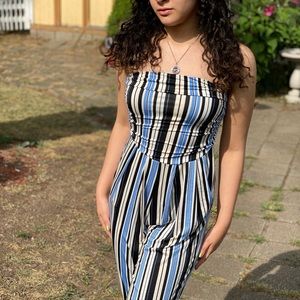 Striped Jumpsuit blue and white